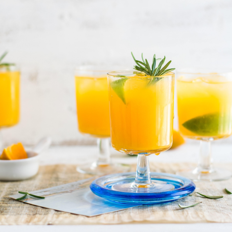 Image of mimosas on a table